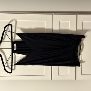 Bailey black jersey tank, split detail and rope straps